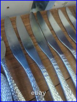 Oneida Sydney Hammered Stainless Steel Flatware Set 38 Pieces