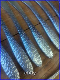 Oneida Sydney Hammered Stainless Steel Flatware Set 38 Pieces