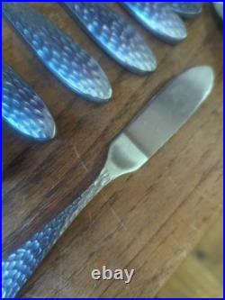 Oneida Sydney Hammered Stainless Steel Flatware Set 38 Pieces