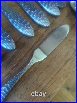 Oneida Sydney Hammered Stainless Steel Flatware Set 38 Pieces