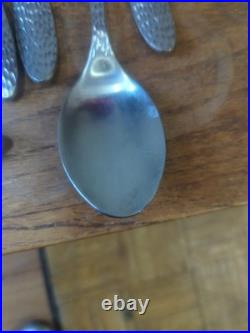 Oneida Sydney Hammered Stainless Steel Flatware Set 38 Pieces