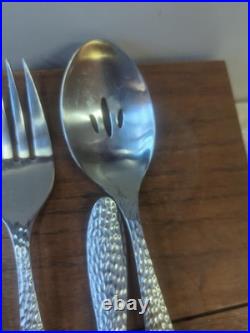 Oneida Sydney Hammered Stainless Steel Flatware Set 38 Pieces