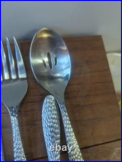 Oneida Sydney Hammered Stainless Steel Flatware Set 38 Pieces