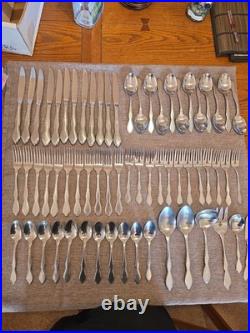 Oneida TWILIGHT Stainless Flatware Mixed 64 Piece Set 1881 Rogers Knives WEDDING