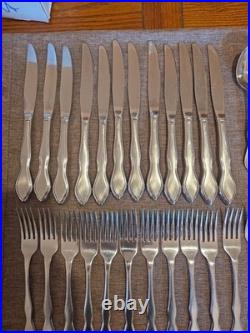 Oneida TWILIGHT Stainless Flatware Mixed 64 Piece Set 1881 Rogers Knives WEDDING