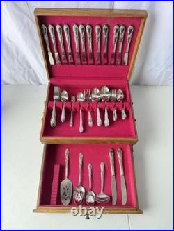 Oneida Thor Custom 105pc Floral Stainless Steel Flatware Set with Wood Case