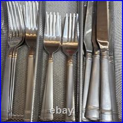 Oneida Tiramisu Stainless Flatware 40 Pc Set 7 Full Place Settings + Servings