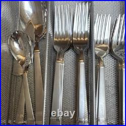 Oneida Tiramisu Stainless Flatware 40 Pc Set 7 Full Place Settings + Servings