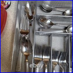 Oneida Tiramisu Stainless Flatware 40 Pc Set 7 Full Place Settings + Servings