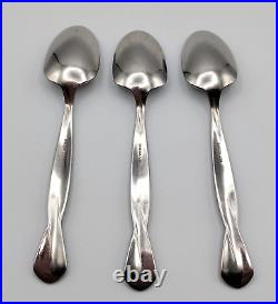 Oneida Torsade Set of 3 Teaspoons Stainless Twist Handles