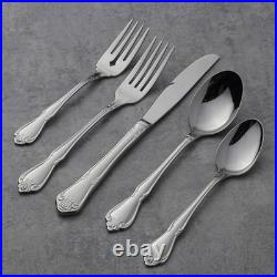 Oneida True Rose 45 Piece Everyday Flatware, Service for 8, 18/0 Stainless