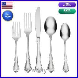 Oneida True Rose 45 Piece Flatware Service for 8 18/0 Stainless Steel Silver