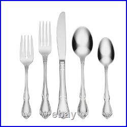 Oneida True Rose 45 Piece Silver Flatware Set for 8 Vintage Style Stainless S Oneida True Rose 45 Piece Silver Flatware Set for 8 Vintage Style Stainless S