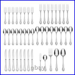 Oneida True Rose 45 Piece Silver Flatware Set for 8 Vintage Style Stainless S