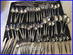 Oneida Twin Star Atomic Sunburst Stainless Flatware 54 Pieces & Mar Crest 22 pc