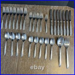 Oneida Twin Star Community MCM Atomic Starburst Flatware MCM 30 Pieces Stainless