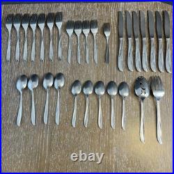 Oneida Twin Star Community MCM Atomic Starburst Flatware MCM 30 Pieces Stainless