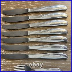 Oneida Twin Star Community MCM Atomic Starburst Flatware MCM 30 Pieces Stainless