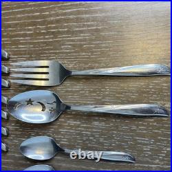 Oneida Twin Star Community MCM Atomic Starburst Flatware MCM 30 Pieces Stainless