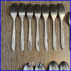 Oneida Twin Star Community MCM Atomic Starburst Flatware MCM 30 Pieces Stainless