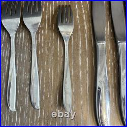 Oneida Twin Star Community MCM Atomic Starburst Flatware MCM 30 Pieces Stainless