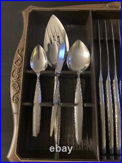 Oneida VENETIA Community Stainless 49 PCS Forks, Spoons, Knives (for 8) With Tray