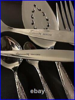Oneida VENETIA Community Stainless 49 PCS Forks, Spoons, Knives (for 8) With Tray