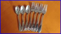 Oneida VERTEX Glossy 8-Pc. Lot Stainless Flatware Teaspoons & Salad Forks