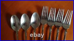 Oneida VERTEX Glossy 8-Pc. Lot Stainless Flatware Teaspoons & Salad Forks