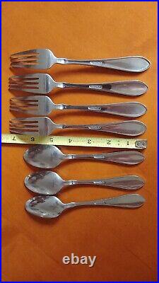 Oneida VERTEX Glossy 8-Pc. Lot Stainless Flatware Teaspoons & Salad Forks