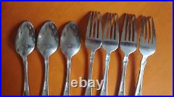 Oneida VERTEX Glossy 8-Pc. Lot Stainless Flatware Teaspoons & Salad Forks