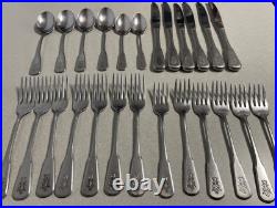 Oneida VILLAGE Deluxe Stainless Pfaltzgraff 25 Piece Flatware Fork Spoon Knife