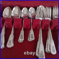 Oneida VILLAGE Deluxe Stainless Pfaltzgraff 62 Piece Flatware With Serving Pcs Vtg