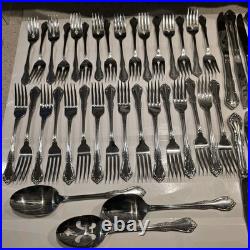 Oneida W. A. Rogers Mansfield Deluxe Stainless Flatware 16-5 Pc Place Sets 83 Pcs