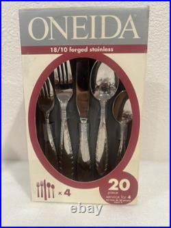 Oneida Waycross 18/10 Stainless Steel Flatware 20 pc Knives Forks and Spoons