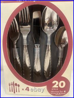 Oneida Waycross 18/10 Stainless Steel Flatware 20 pc Knives Forks and Spoons