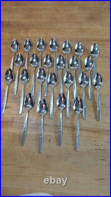 Oneida Will'O' Wisp Pattern Stainless Steel Teaspoons. Set of 24