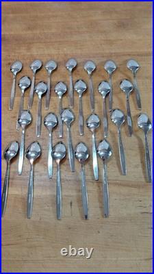 Oneida Will'O' Wisp Pattern Stainless Steel Teaspoons. Set of 24