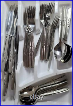 Oneida Will O' Wisp Stainless Flatware Set 59 piece