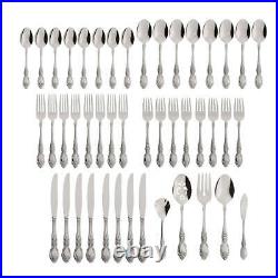 Oneida Wordsworth Everyday 45 pieces Flatware Set, Stainless Steel, Service For 8