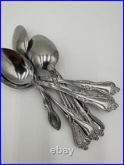 Oneida stainless flatware set Vintage 58 Pieces Raphael E11 Rose Pattern Used
