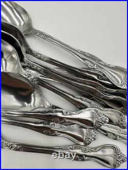 Oneida stainless flatware set Vintage 58 Pieces Raphael E11 Rose Pattern Used