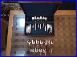 Oneida vintage stainless steel flatware set with box 63 piece