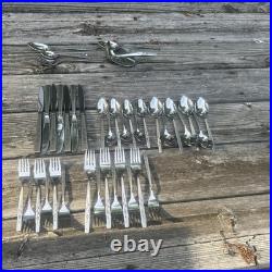 Oneidacraft Deluxe Stainless Flatware Capistrano Rose Silverware Oneida 42pc Set