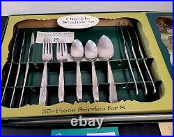 Original Oneida VNTG Stainless Silverware Set In Box WithOriginal Receipt Unused