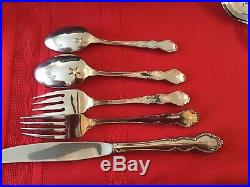 Pre-owned 63 Pc. USA Oneida Dover Heirloom Cube Glossy Flatware Serving For 12 +