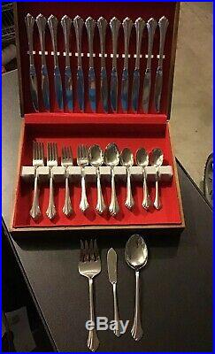 Pre-owned USA 64 Pc. Lot Oneida Bancroft Flatware Serving For 12 + 4 Servers