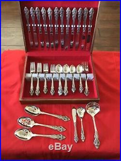 Pre-owned USA 71 Pc. Oneida Community Cherbourg Flatware Serving For 12 + More
