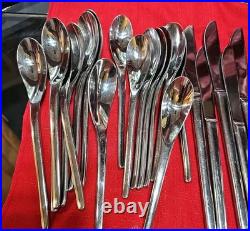 Retired Oneida Edisto 40 Piece Service for 8. 18/10 Stainless Flatware Set