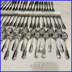 Ridgecrest by Oneida Stainless Lot of 86 Pieces Flatware 18/8 Silver Holiday